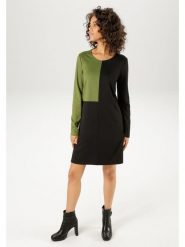 Aniston Sukienka w kolorze czarno-zielonym rozmiar: 46. Czarne sukienki damskie Aniston, bez wzorów, z wiskozy, bez ramiączek. Za 95.99 zł.