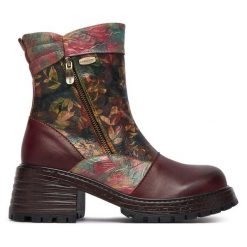 Botki Laura Vita. Fioletowe botki damskie LAURA VITA, bez obcasa, na słupku, bez zapięcia. Za 599.99 zł.