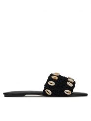 DeeZee Klapki YD2303-1 Czarny. Czarne klapki damskie DeeZee, bez wzorów, z materiału, bez obcasa, bez zapięcia. Za 83.99 zł.