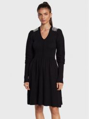 Silvian Heach Sukienka dzianinowa PGA22124VE Czarny Regular Fit. Czarne sukienki damskie Silvian Heach, bez wzorów, z dzianiny, bez ramiączek. Za 359.99 zł.