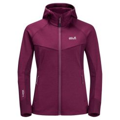 Bluza polarowa damska Jack Wolfskin Hydro Grid Fleece. Czerwone bluzy damskie Jack Wolfskin, m, bez wzorów, z polaru, bez kaptura. Za 583.70 zł.