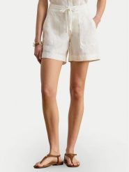 LAUREN RALPH LAUREN Szorty materiałowe 200P13694001 Biały Regular Fit. Białe szorty damskie Lauren Ralph Lauren, bez wzorów, ze lnu. Za 729.99 zł.