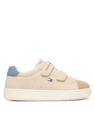 Tommy Hilfiger Sneakersy Low Cut Velcro Sneaker T1X9-35218-1959 M Beżowy. Brązowe buty sportowe chłopięce Tommy Hilfiger, ze skóry, bez zapięcia. Za 279.99 zł.