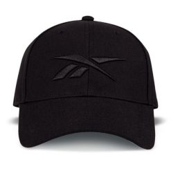 Czapka z daszkiem Reebok Vector. Czarne czapki z daszkiem damskie Reebok, bez wzorów, z materiału. Za 69.99 zł.