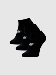 4F Skarpetki casual stopki (3-pack) damskie - czarne 35-38. Czarne skarpetki damskie 4F, bez wzorów, z bawełny. Za 44.99 zł.