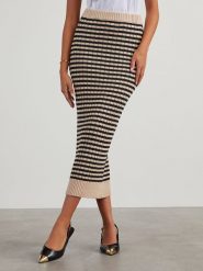 Milan Kiss Spódnica w kolorze beżowo-czarnym rozmiar: M. Brązowe spódnice damskie Milan Kiss, m, bez wzorów, maxi. Za 126.99 zł.