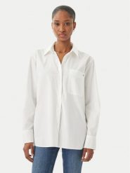 Tommy Hilfiger Koszula WW0WW45612 Biały Regular Fit. Białe koszule damskie Tommy Hilfiger, bez wzorów, z bawełny, bez kołnierzyka, bez ramiączek. Za 489.99 zł.