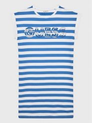 Guess Sukienka letnia J3GK21 KBOR3 Niebieski Regular Fit. Niebieskie sukienki dziewczęce Guess, z aplikacjami, z bawełny, bez ramiączek, proste. Za 149.99 zł.