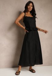 Czarna Rozkloszowana Spódnica z Bawełny z Haftowanymi Detalami Tolanisse. Czarne spódnice damskie Renee, na co dzień, l, bez wzorów, z bawełny, eleganckie, maxi. Za 109.99 zł.