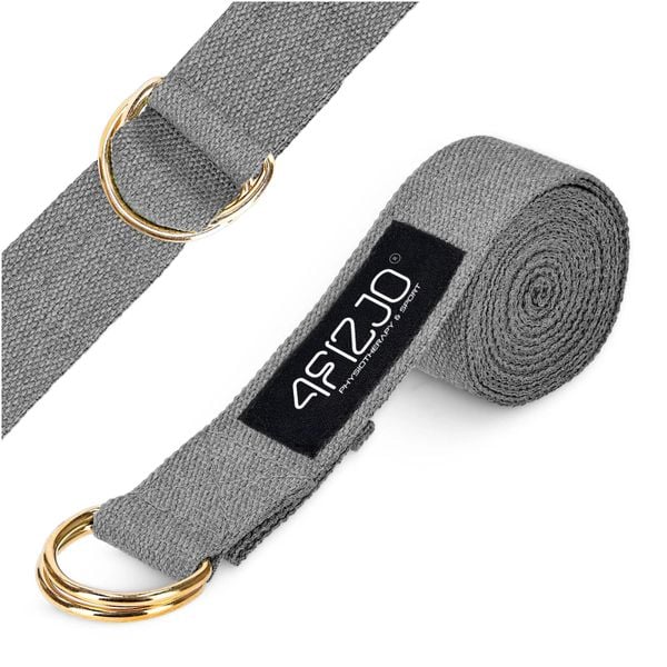 Pasek do jogi 4FIZJO 300 cm. Szare paski damskie 4FIZJO, bez wzorów, z bawełny. Za 24.99 zł.