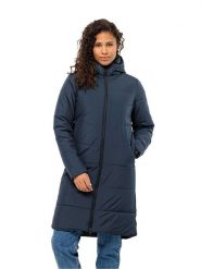 Jack Wolfskin Płaszcz pikowany "Deutzer" w kolorze granatowym rozmiar: M. Niebieskie płaszcze damskie Jack Wolfskin, m, bez wzorów, z materiału, bez kaptura. Za 360.17 zł.