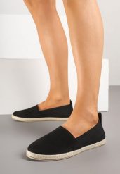 Czarne Espadryle na Płaskiej Plecionej Podeszwie Juliatta. Czarne espadryle damskie Born2be, bez wzorów, bez obcasa, na płaskiej podeszwie. Za 64.99 zł.