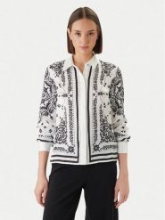 Morgan Koszula 261-CFOULAR Biały Regular Fit. Białe koszule damskie Morgan, bez wzorów, z syntetyku, bez kołnierzyka, bez ramiączek. Za 279.99 zł.