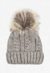 Khaki Czapka z Wełną To What End. Brązowe czapki damskie Born2be, bez wzorów, z dzianiny. Za 29.99 zł.