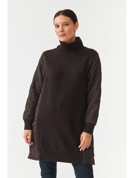 TATUUM Sukienka dzianinowa w kolorze brązowym rozmiar: XL. Brązowe sukienki damskie TATUUM, bez wzorów, z dzianiny, bez ramiączek. Za 244.22 zł.