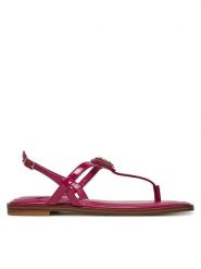 Guess Sandały FLJRA4 PAF21 Różowy. Czerwone sandały damskie Guess, z aplikacjami, ze skóry, bez obcasa, na płaskiej podeszwie, bez zapięcia. Za 399.99 zł.