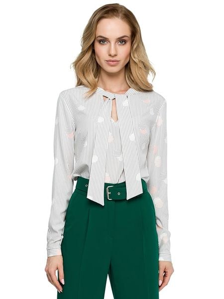 Stylove Bluzka w kolorze szarym rozmiar: M. Szare bluzki damskie Stylove, m, bez wzorów, bez kołnierzyka, bez ramiączek. Za 114.71 zł.