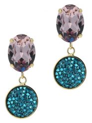 Otazu Pozłacane kolczyki-wkrętki z kryształami Swarovski rozmiar: onesize. Fioletowe kolczyki damskie Otazu, z kryształem, pozłacane. Za 184.46 zł.