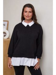 Curvy Lady Sweter w kolorze czarnym rozmiar: 48/50. Czarne swetry klasyczne damskie Curvy Lady, z bawełny, bez kołnierzyka. Za 123.82 zł.