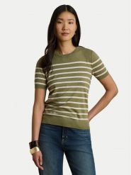 LAUREN RALPH LAUREN T-Shirt Eyelah 200P13973001 Zielony Regular Fit. Zielone t-shirty damskie Lauren Ralph Lauren, xl, bez wzorów, z bawełny, bez kołnierzyka. Za 819.99 zł.
