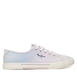 Tenisówki Pepe Jeans. Fioletowe trampki damskie Pepe Jeans, bez wzorów, z jeansu, bez zapięcia. Za 189.99 zł.
