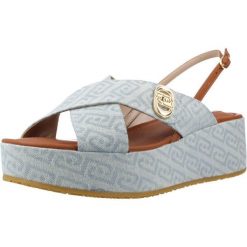 Sandały LIU-JO SA6141 Niebieski. Niebieskie sandały damskie Liu Jo, bez wzorów, ze skóry, bez obcasa, bez zapięcia. Za 566.99 zł.