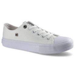 Białe Trampki Big Star Damskie Modne Obuwie. Białe trampki damskie Big Star, bez wzorów, z jeansu, bez zapięcia. Za 129.00 zł.