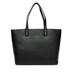 Torebka Tommy Hilfiger. Czarne shopper bag Tommy Hilfiger, bez wzorów, bez dodatków. Za 589.99 zł.