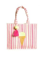 BLE Shopper bag w kolorze kremowo-różowym - 40 x 35 x 15 cm rozmiar: onesize. Brązowe shopper bag BLE, bez wzorów, z materiału, na ramię, bez dodatków. Za 72.95 zł.