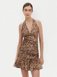 BARDOT Sukienka koktajlowa 59705DB Brązowy Regular Fit. Brązowe sukienki damskie Bardot, bez wzorów, z syntetyku, wizytowe, bez ramiączek. Za 399.99 zł.