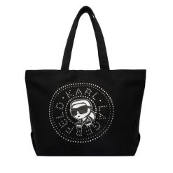 Torebka KARL LAGERFELD. Czarne shopper bag KARL LAGERFELD, bez wzorów, bez dodatków. Za 389.99 zł.