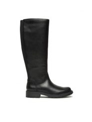 Clarks Kozaki Orinoco2 Rise 261747894 Czarny. Czarne kozaki damskie Clarks, ze skóry, bez obcasa, na płaskiej podeszwie, bez zapięcia. Za 989.99 zł.