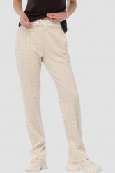 GUESS Beżowe damskie spodnie dresowe w monogram New Aggie, Rozmiar S. Brązowe spodnie dresowe damskie Guess, s, z aplikacjami, z dresówki. Za 489.99 zł.