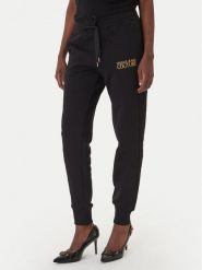 Versace Jeans Couture Spodnie dresowe 80HAAT01 CF01T Czarny Regular Fit. Czarne spodnie dresowe damskie Versace Jeans Couture, l, bez wzorów, z bawełny. Za 899.99 zł.