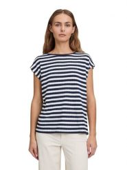 BETTY & CO Koszulka w kolorze granatowo-białym rozmiar: S. Białe bluzki damskie Betty & Co, s, bez wzorów, bez kołnierzyka, bez ramiączek. Za 65.85 zł.