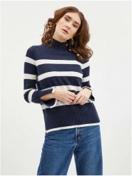 Orsay Sweter w kolorze granatowo-białym rozmiar: M. Niebieskie swetry klasyczne damskie Orsay, m, bez kołnierzyka. Za 125.25 zł.