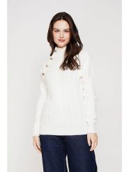 C& Jo Sweter w kolorze białym rozmiar: 42. Białe swetry klasyczne damskie C& Jo, ze splotem, bez kołnierzyka. Za 143.99 zł.