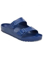 Birkenstock Klapki "Arizona" w kolorze granatowym rozmiar: 41. Niebieskie klapki damskie Birkenstock, bez wzorów, z otwartym noskiem, bez obcasa, bez zapięcia. Za 204.48 zł.