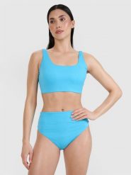 4F Góra od bikini damska - turkusowa L. Niebieskie bikini 4F, bez wzorów, z elastanu. W wyprzedaży za 49.99 zł.