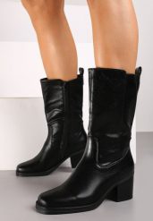 Czarne Botki na Obcasie w Stylu Sztybletów z Lekkim Ociepleniem Terelle. Czarne botki damskie Born2be, z jeansu, eleganckie, bez obcasa, na obcasie, bez zapięcia. Za 169.99 zł.
