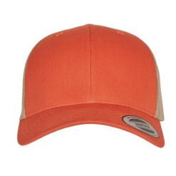 Dwukolorowa Czapka Trucker Retro. Brązowe czapki damskie FLEXFIT, bez wzorów. Za 64.99 zł.