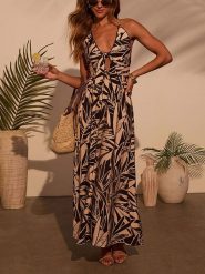 LA Angels Sukienka w kolorze czarno-beżowym rozmiar: L. Brązowe sukienki damskie LA Angels, bez wzorów, z wiskozy, bez ramiączek. Za 189.29 zł.