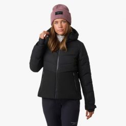 Kurtka narciarska kobieca Swedemount Vail Ski Jacket wodoodporna. Czarne kurtki damskie SWEDEMOUNT, na zimę, bez wzorów, bez kaptura. Za 447.00 zł.