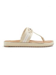 Aldo Japonki w kolorze beżowym rozmiar: 40. Brązowe klapki damskie ALDO, bez wzorów, z otwartym noskiem, bez obcasa, bez zapięcia. Za 82.99 zł.