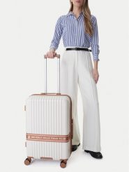 Beverly Hills Polo Club Walizka średnia CEO-BHPC-WAL-008-M Beżowy. Brązowe walizki Beverly Hills Polo Club, bez wzorów, z tworzywa sztucznego, średnie. Za 359.99 zł.