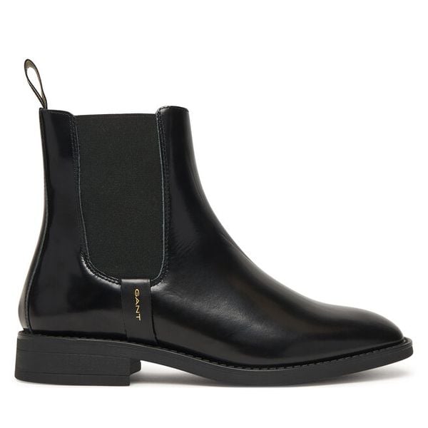 Sztyblety Gant. Czarne botki damskie Gant, bez obcasa, na płaskiej podeszwie, bez zapięcia. Za 769.99 zł.