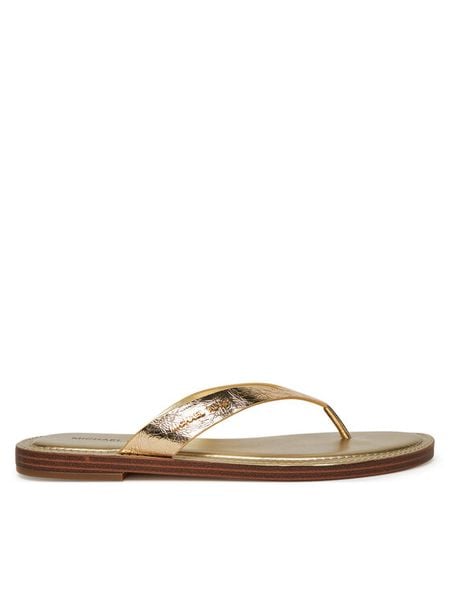 MICHAEL Michael Kors Japonki Koko 40S5KOFA1M Złoty. Żółte klapki damskie MICHAEL Michael Kors, bez wzorów, ze skóry, bez obcasa, bez zapięcia. Za 569.99 zł.