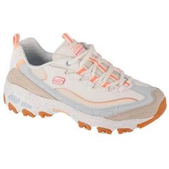 Buty sportowe Sneakersy damskie Skechers D'Lites - Bold Views. Białe obuwie sportowe casual damskie Skechers, z materiału, trekkingowe, Skechers Sport. Za 417.00 zł.