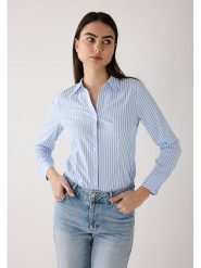 More & More Bluzka w kolorze błękitno-białym rozmiar: 40. Niebieskie bluzki damskie More & More, bez wzorów, bez kołnierzyka, bez ramiączek. Za 173.99 zł.