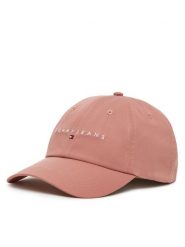 Tommy Jeans Czapka z daszkiem Linear Logo 6 Panel AW0AW16868 Różowy. Czerwone czapki z daszkiem damskie Tommy Jeans, bez wzorów, z bawełny. Za 109.99 zł.